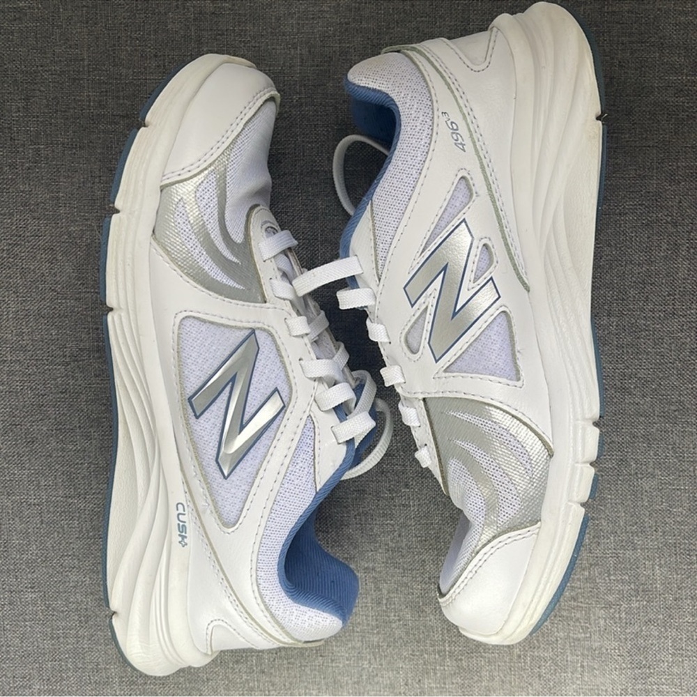 New Balance Women's White and Blue Sneakers